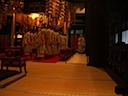 Preparing for morning service inside Kuon-ji