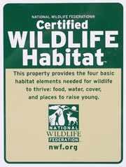 Certified Wildlife Habitat sign